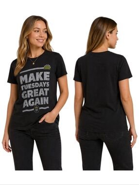 Make Tuesdays Great again graphic tee tace run black Size Small
